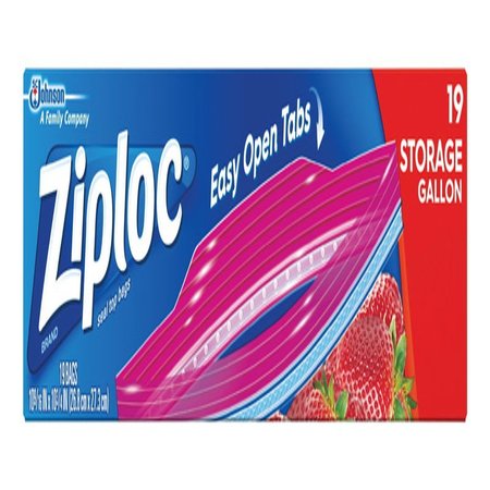 SCRUBBING BUBBLES Ziploc Easy Open Tabs 1 gal Clear Food Storage Bag 19 pk 00350